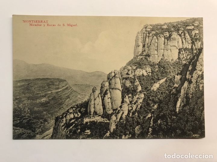 Postales: MONTSERRAT S/1 Postal No.9, Mirador y rocas de San Miguel. Fototipia L, Roca (h.1920?) S/C
