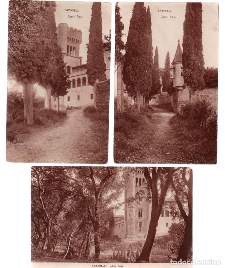Cartes Postales: 3 TRES POSTALES DE SABADELL CAN FEU. HUECOGRABADO J. MUMBR&Uacute;. SIN CIRCULAR.