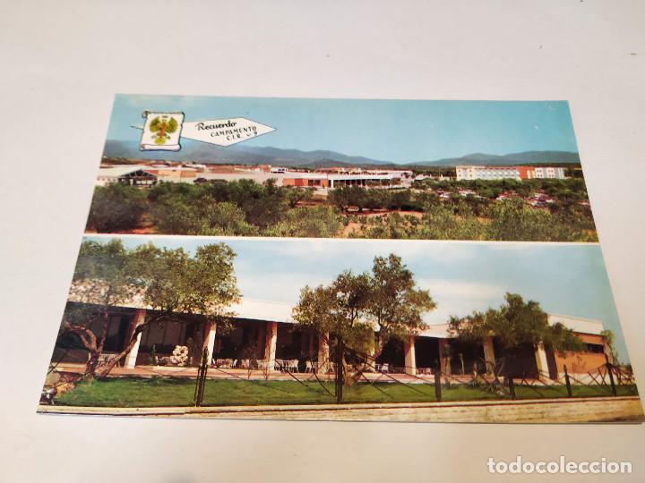 Cartoline: ALT EMPORD&Agrave; - POSTAL SAN CLEMENTE SASEBAS - CAMPAMENTO C.I.R. N&ordm; 9 - VISTA GENERAL Y CLUB DEL SOLDAD
