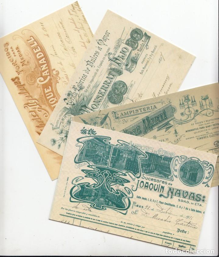 Postales: PRIMERA SERIE DE 4 POSTALES DE CABECERAS COMERCIALES DE REUS- Y PUNTO DE LIBRO PROMOCIONAL.-2021