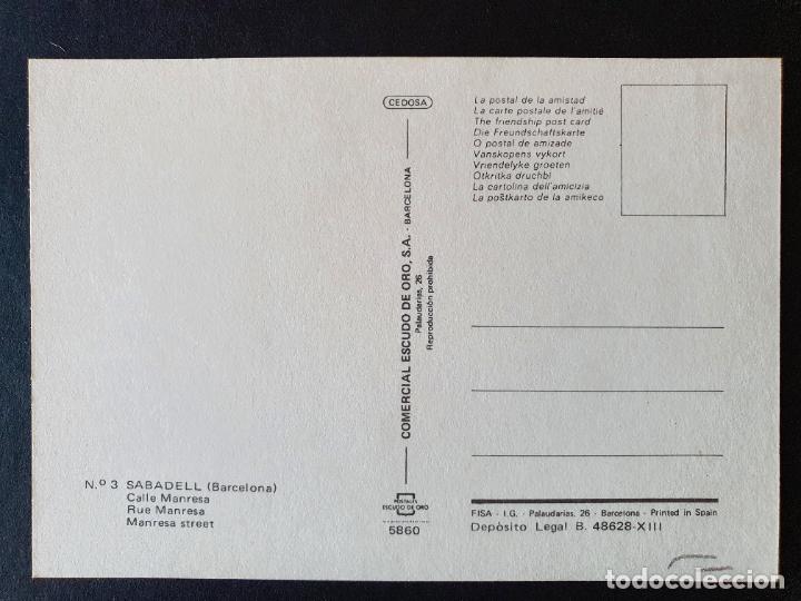 Postales: POSTAL SABADELL (ORIGINAL SIN CIRCULAR) - Foto 2