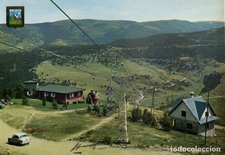 Cartes Postales: m04466 La Molina Vista Parcial Desde El Telesilla Bona Sort 1966 Escudo De Oro N&ordm;2376 coche