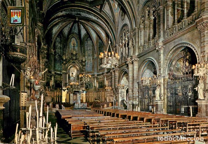 Postales: m04560 Montserrat Interior De La Basilica 1964 Escudo De Oro N&ordm;66