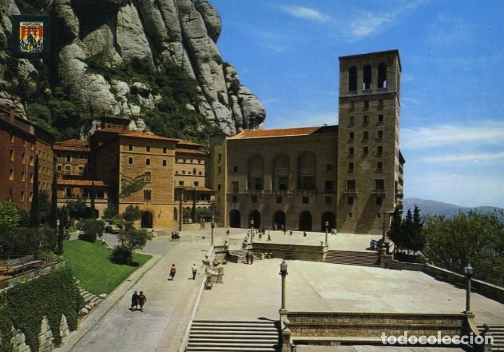 Postales: m04570 Montserrat Fachada Y Plaza Del Santuario 1973 Escudo De Oro N&ordm;19