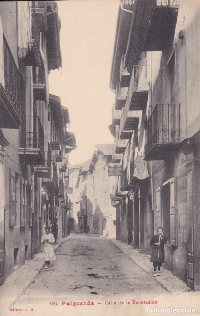 Postales: 106 Puigcerda calle de la Revoluci&oacute;n Gerona editor J.B (sin circular)