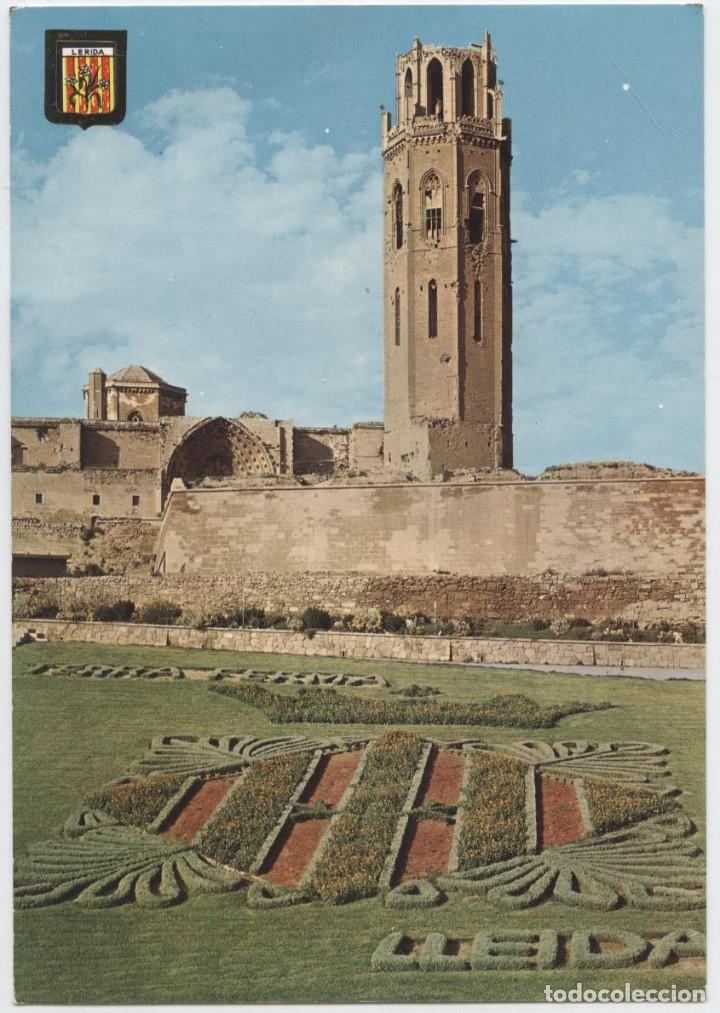 Postales: N&ordm; 3615-LLEIDA. Detalle Seo Antigua. Murallas y Jardines. Sin circular. ED. COMERCIAL ESCUDO DE ORO