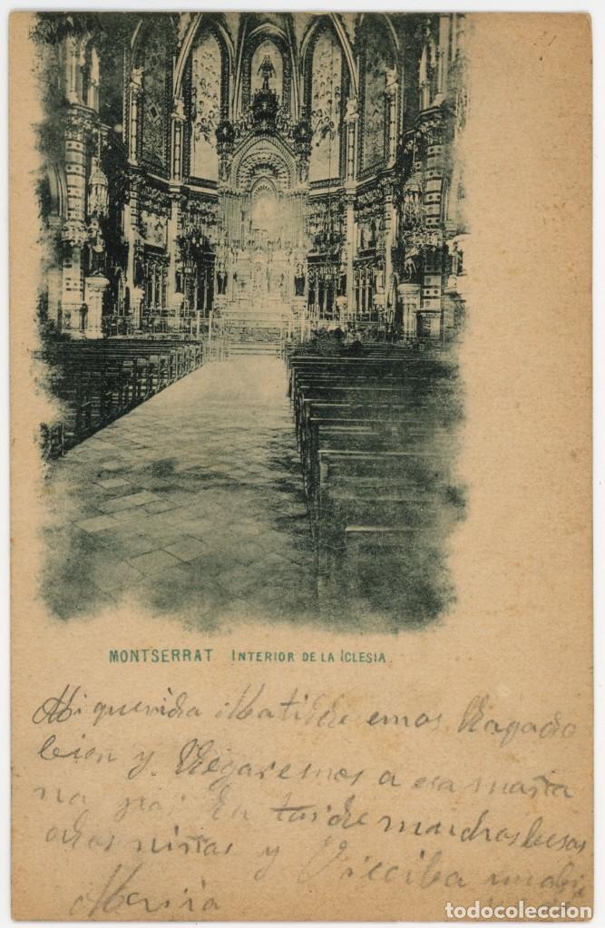 Postkarten: a06929 montserrat interior de la iglesia circulada 1903 reverso sin dividir