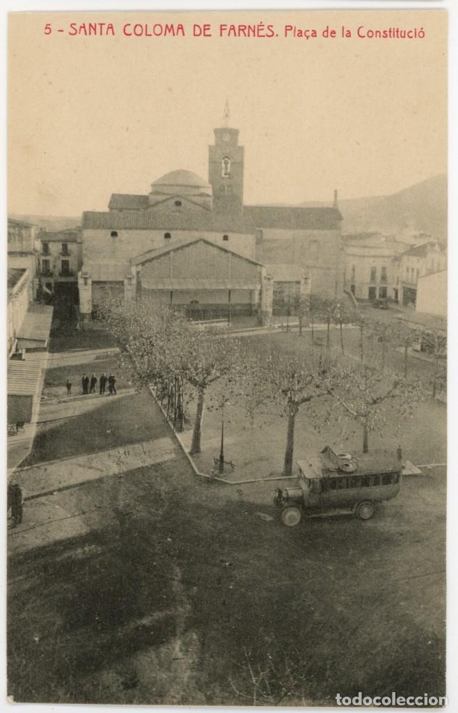 Postais: a06972 santa coloma de farners pla&ccedil;a de la constitucio thomas n&ordm;5 autobus antiguo