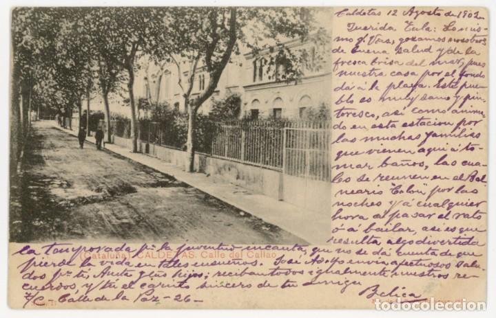 Postkarten: a07101 caldetes calle del callao pbu n&ordm;17 circulada 1902 reverso sin dividir