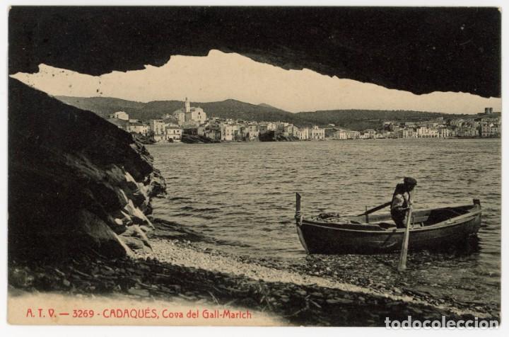 Postkarten: a07222 cadaques cova del gall marich atv n&ordm;3269 circulada 1912
