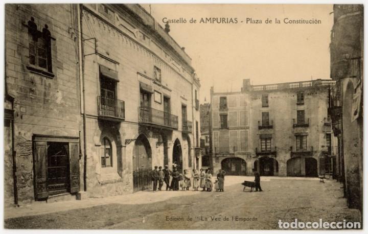Postales: a07239 castello d'empuries plaza de la constitucion ed la veu de l'emporda