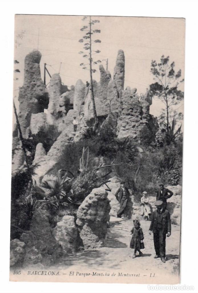 Postales: BARCELONA- EL PARQUE -MONTA&Ntilde;A DE MONTSERRAT n&ordm; 105.