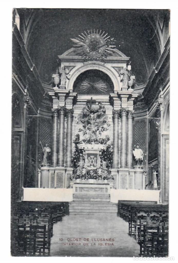 Postales: OLOST DE LLUSAN&Eacute;S - INTERIOR DE LA IGLESIA. N&ordm;10. J. OBRADORS.