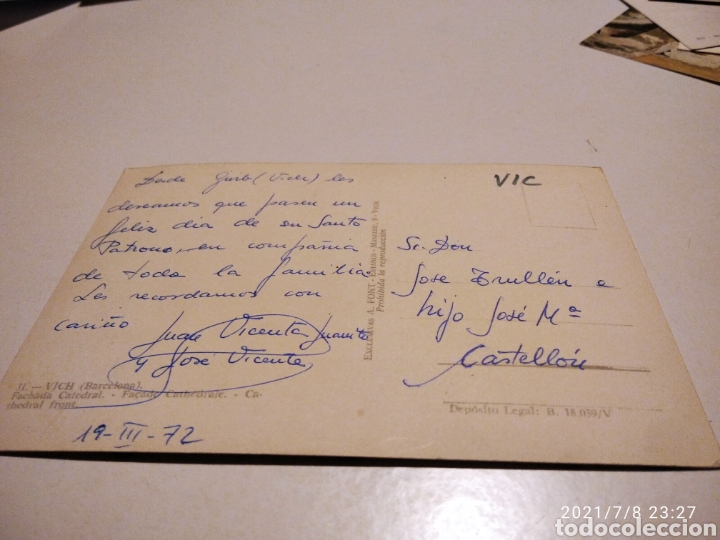 Postales: Postal Vich fachada Catedral - Foto 2