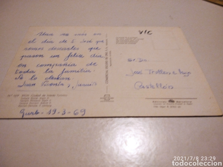 Postales: Postal templo romano Vich - Foto 2
