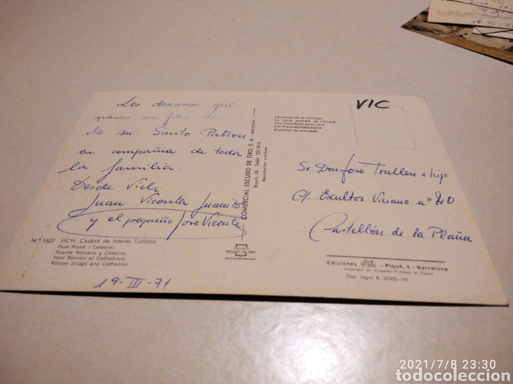 Postales: Postal Vich puente Romano - Foto 2