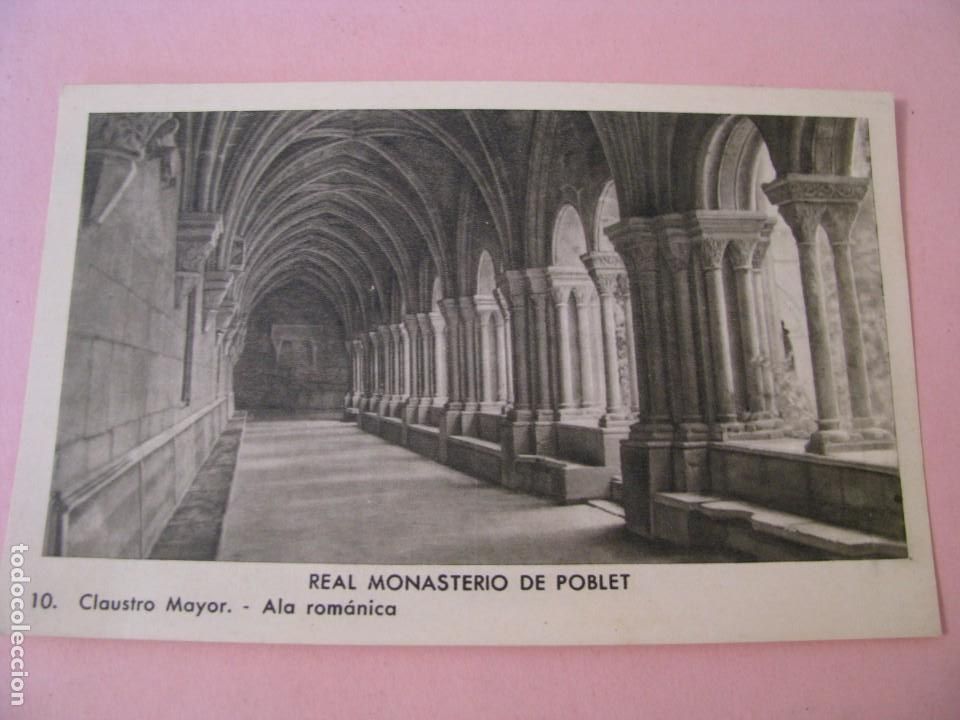Postales: POSTAL DE REAL MONASTERIO DE POBLET. CLAUSTRO MAYOR. ALA ROMANICA. ED. MR.