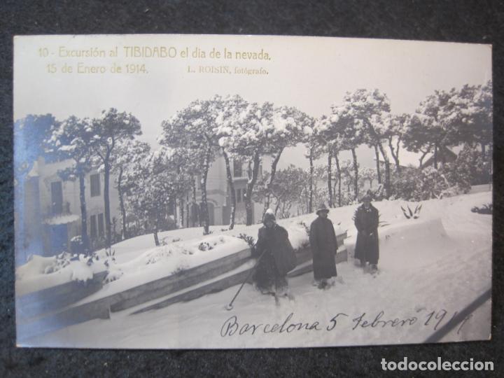 Postcards: BARCELONA-EXCURSION AL TIBIDABO EL DIA DE LA NEVADA-FOTOGRAFICA ROISIN-POSTAL ANTIGUA-(82.577)