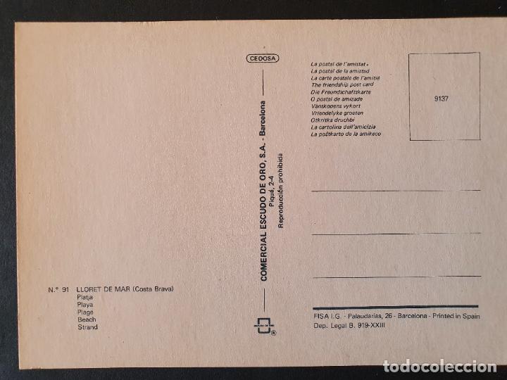 Postales: POSTAL LLORET DE MAR (ORIGINAL SIN CIRCULAR) - Foto 2
