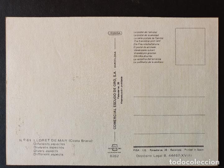 Postales: POSTAL LLORET DE MAR (ORIGINAL SIN CIRCULAR) - Foto 2