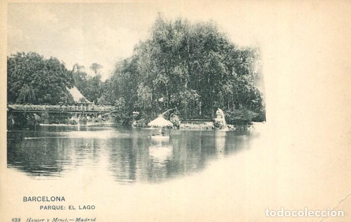 Postales: BARCELONA-PARQUE EL LAGO- HAUSER Y MENET N&ordm; 639-SIN DIVIDIR