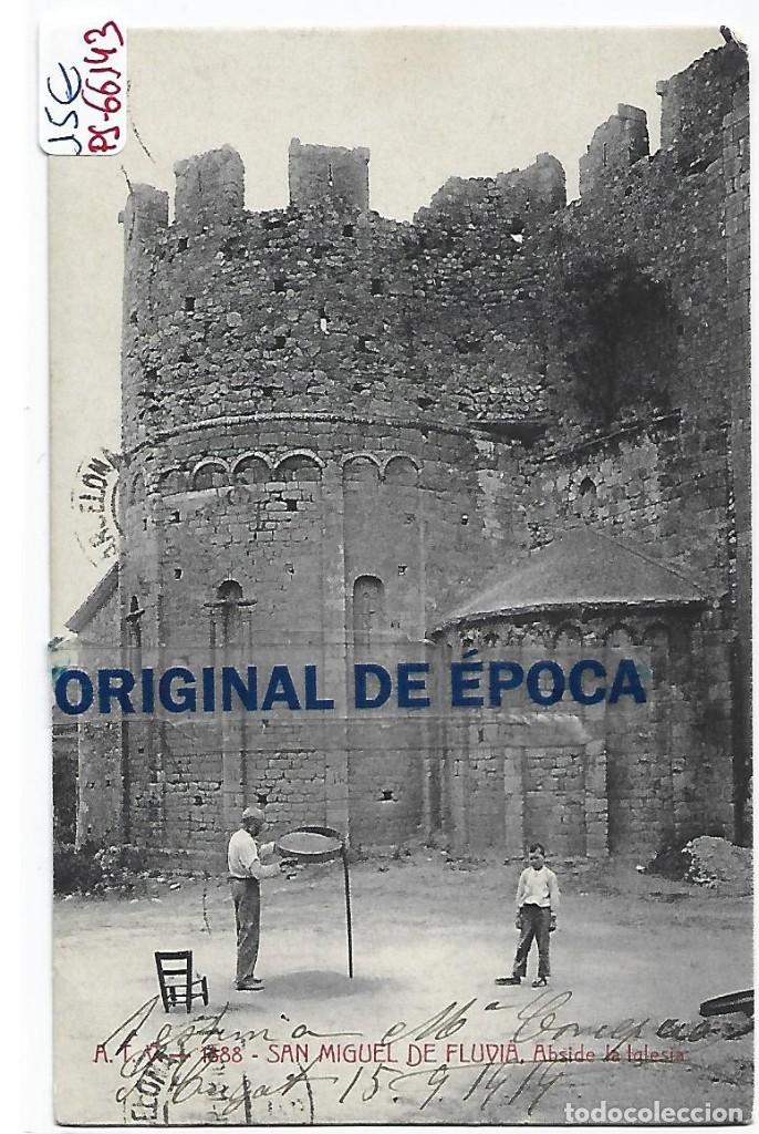 Postales: (PS-66143)POSTAL DE SAN MIGUEL DE FLUVIA-ABSIDE DE LA IGLESIA.A.T.V.1888