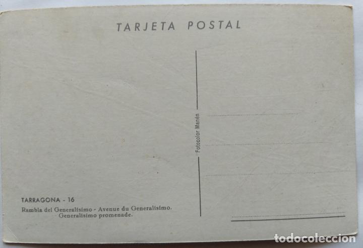 Postales: TARRAGONA RAMBLA DEL GENERALISIMO - Foto 2