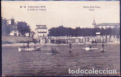 Cartes Postales: POSTAL FOTOGRAFICA SANT FELIU DE GUIXOLS COLECCIO MUR BA&Ntilde;OS DE SANT ELM PLAYA