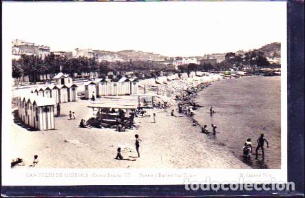 Cartes Postales: POSTAL FOTOGRAFICA SANT FELIU DE GUIXOLS PASEO Y BA&Ntilde;OS DE SAN ELMO FOT. GASSO