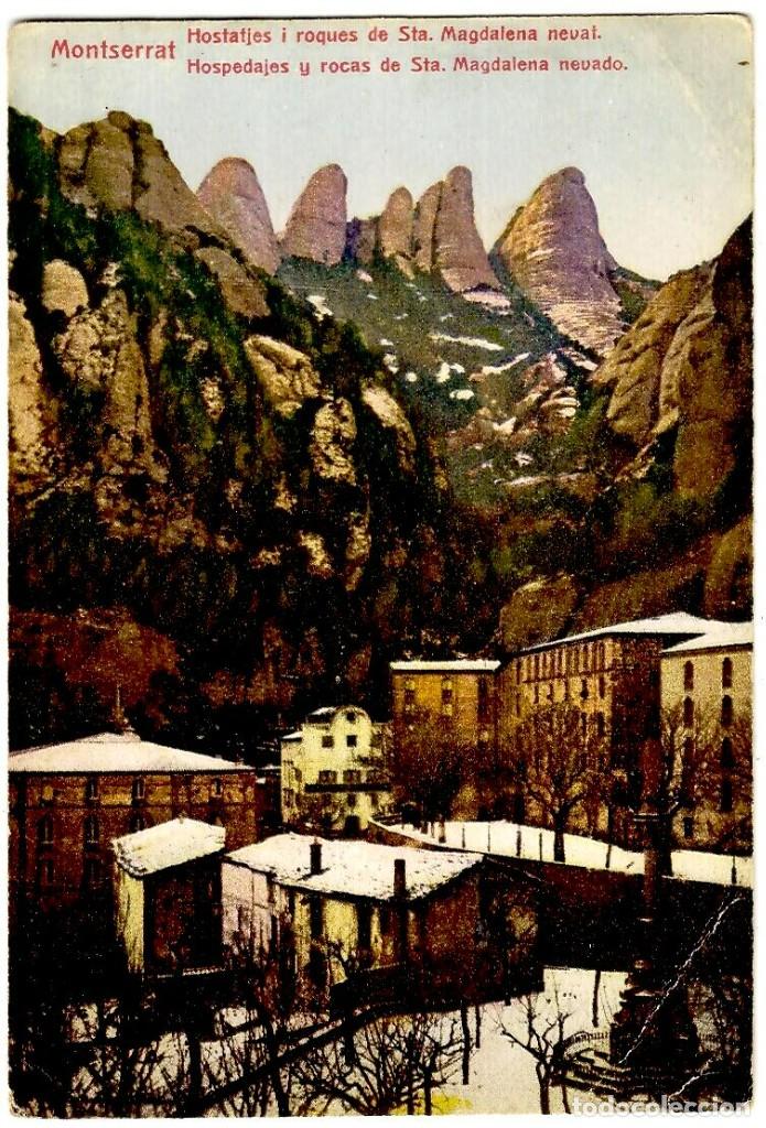 Postales: Montserrat - Hostatjes i Roques de Sta. Magdalena nevat - No figura fot&oacute;grafo ni editor n&ordm; 225