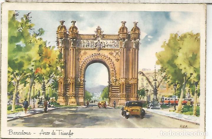 Postales: BARCELONA ARCO DEL TRIUNFO ESCRITA - Foto 1