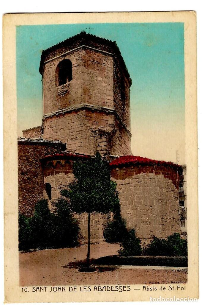 Postales: Sant Joan de les Abadesses - Absis de St. Pol - Ed. Josep Salvado - Coloreada - 141x89 mm