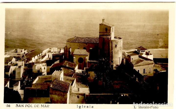 Postais: San Pol de Mar - Iglesia - L. Roisin n&ordm; 16 - 143x92 mm.