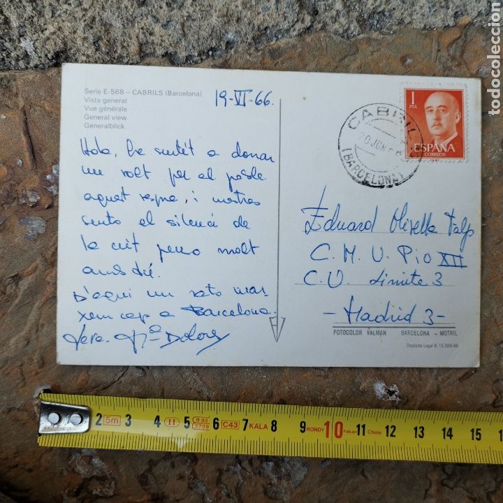 Postales: Postal de Cabrils de 1966, Eduard Olivella. - Foto 3