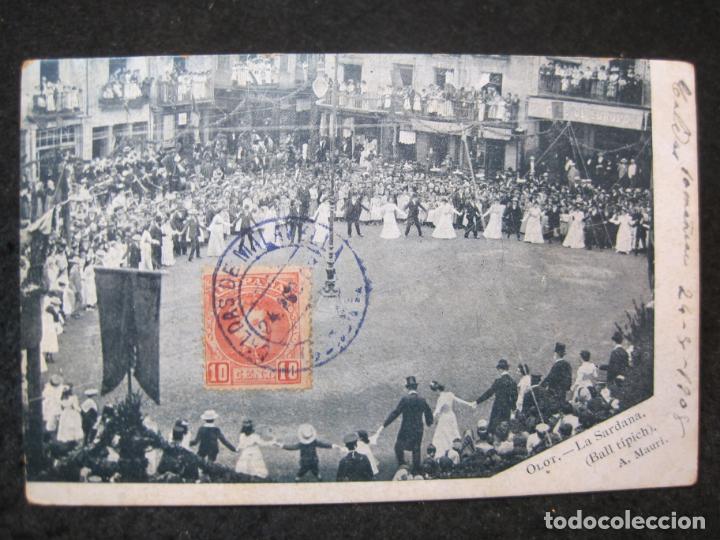 Postales: OLOT-LA SARDANA-BALL TIPICH-A.MAURI-REVERSO SIN DIVIDIR-POSTAL ANTIGUA-(83.549)