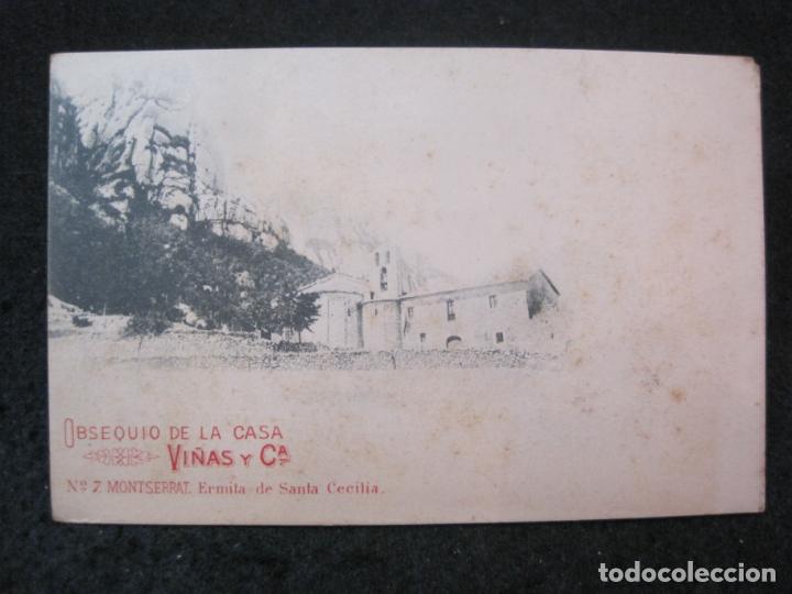 Postkarten: MONTSERRAT-ERMITA DE SANTA CECILIA-PUBLICIDAD VI&Ntilde;AS Y C&ordf;-REVERSO SIN DIVIDIR-POSTAL ANTIGUA-(83.625)