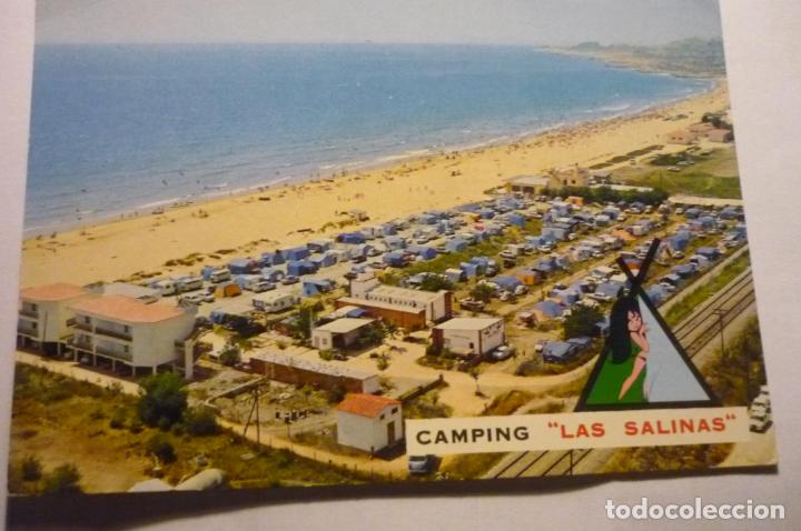 Postales: postal camping las salinas .-tarragona .- nota dorso boli