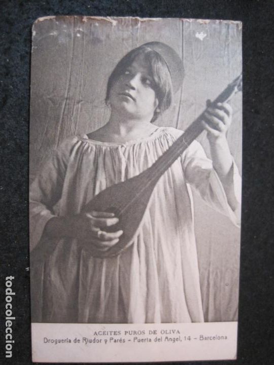Postais: BARCELONA-DROGUERIA DE RIUDOR Y PARES-PUBLICIDAD ACEITES PUROS DE OLIVA-POSTAL ANTIGUA-(84.082)