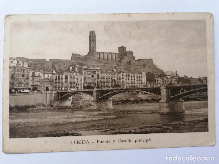 Postales: POSTAL LERIDA, PUENTE Y CASTILLO PRINCIPAL, EDICION CASA SOL