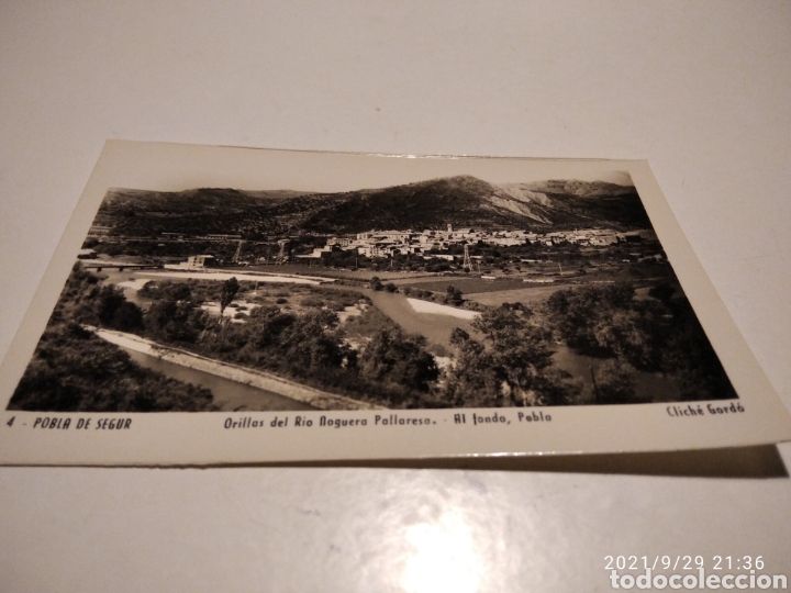 Postales: Postal Pobla de segur r&iacute;o y pueblo