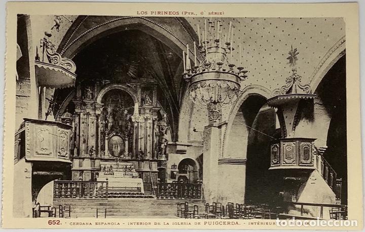 Postales: GERONA, PUIGCERD&Aacute;, Interior de la Iglesia. - Foto 1