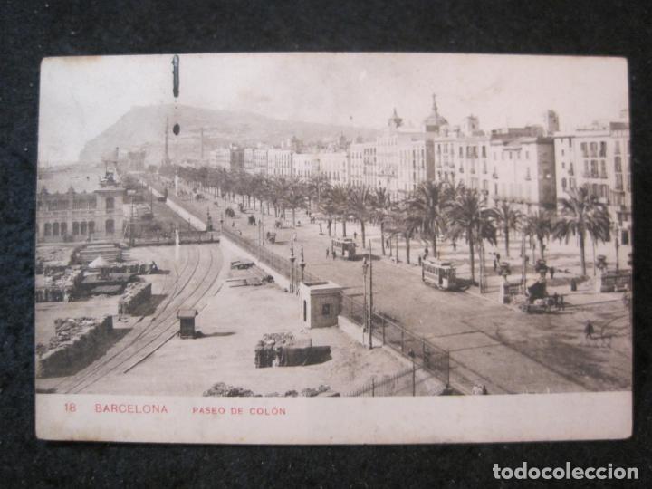 Postais: BARCELONA-PASEO DE COLON-PUBLICIDAD LA GIRALDA SASTRERIA, BARCELONA-POSTAL ANTIGUA-(84.627)