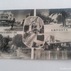 Postales: TARJETA POSTAL BLANCO Y NEGRO - ANTIGUA - AMPOSTA - DIVERSOS ASPECTOS DE LA CIUDAD - AÑO 1961