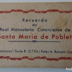 Postales: RECUERDO DEL REAL MONASTERIO CISTERCIENSE DE SANTA MARIA DE POBLET 24 MINIATURAS 1945 - HERMANDAD.... Lote 293258503