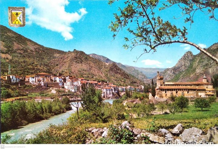 Postales: El Pallars. 974 Gerri de la Sal junto al r&iacute;o Noguera Pallaresa. Escudo de Oro. Nueva. Color