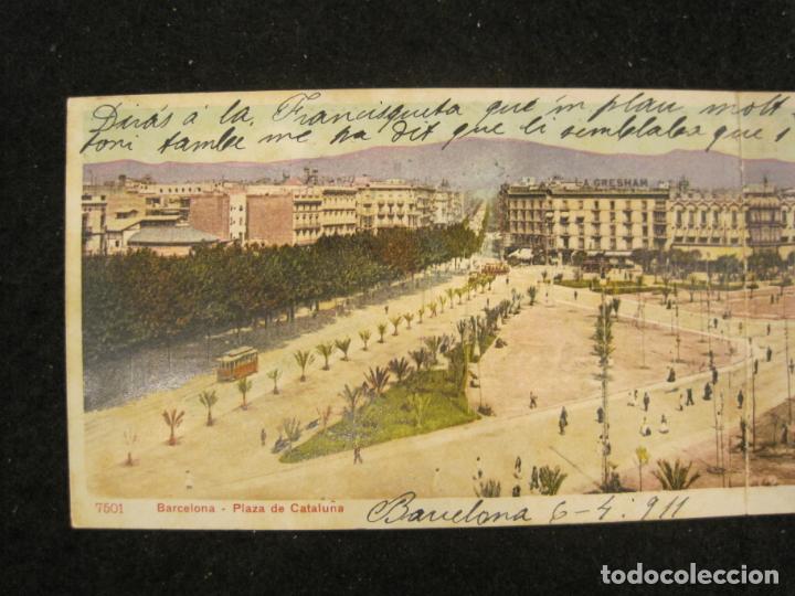 Postales: BARCELONA-PLAZA DE CATALUÑA-DOBLE-POSTAL ANTIGUA-(85.193) - Foto 2 - 295528193