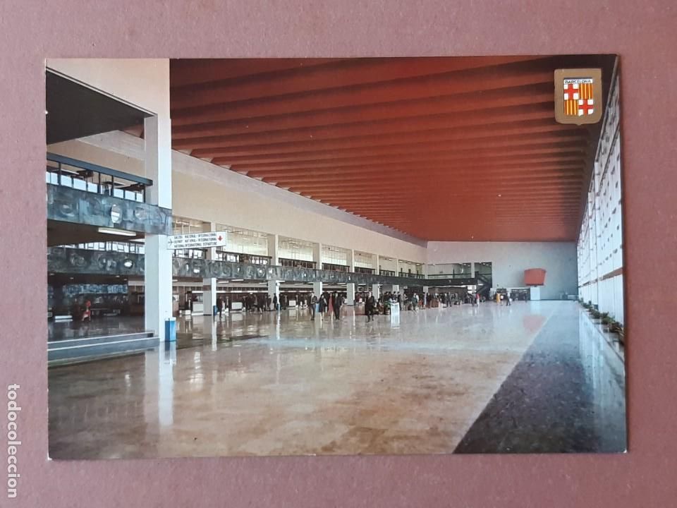 Postales: POSTAL 4456 ESCUDO DE ORO. GALLES. INTERIOR. HALL. AEROPUERTO DE BARCELONA. 1968. SIN CIRCULAR.