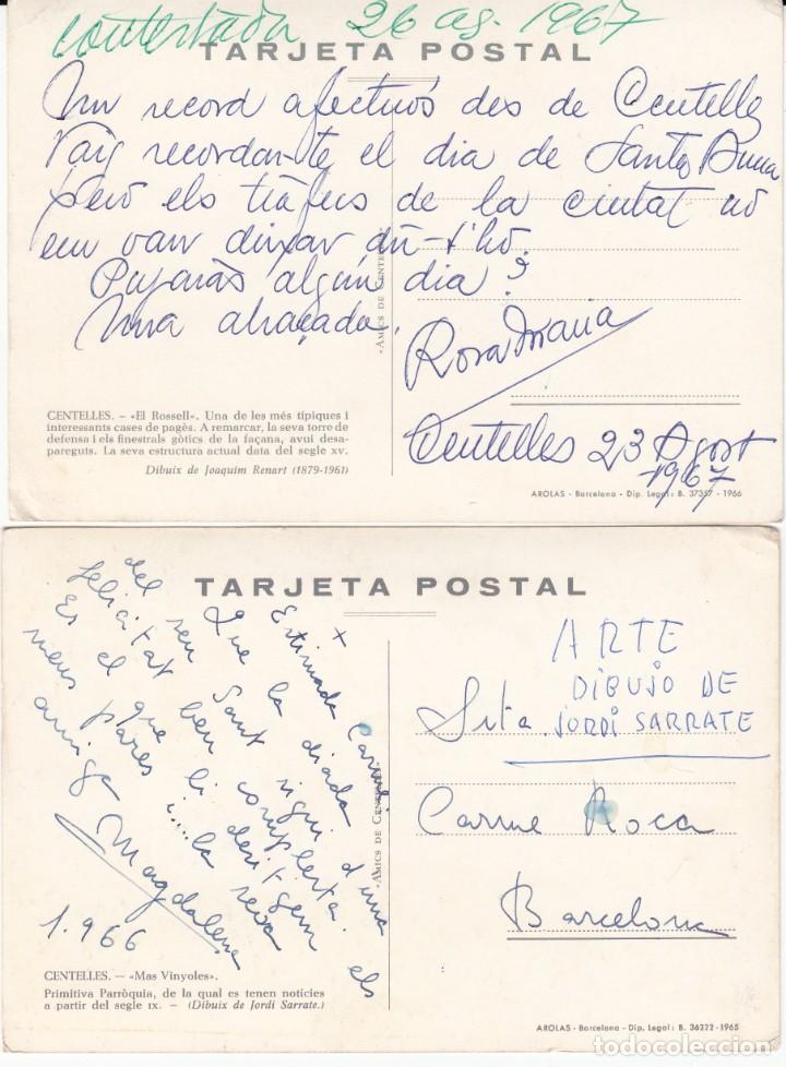 Postales: 2 POSTALES DE CENTELLES - DIBUIXOS- - Foto 2