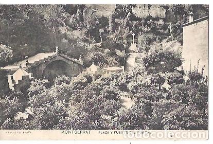 Postais: ANTIGUA POSTAL MONTSERRAT PLAZA Y FUENTE DEL PORTAL J E PUIG FOT BARNA