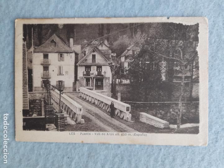 Cartoline: L&eacute;s. Puente. Vall de Aran. Escrita